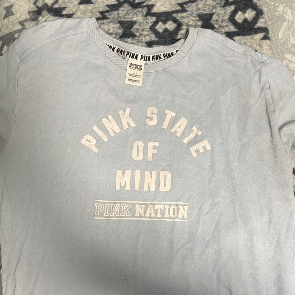 PINK Victoria's Secret Light Blue Sweatshirt